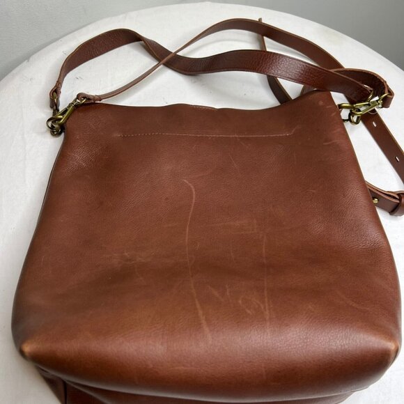 Madewell Rich Brown Leather bucket tote - Picture 14 of 14